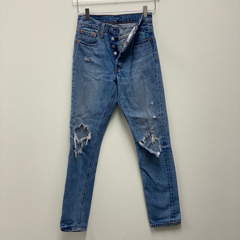Levi's Original 501 Button Fly Distressed Jeans Sz W25/L30